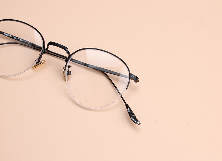 复古金属半圆形近视眼镜框时尚潮男女款60011