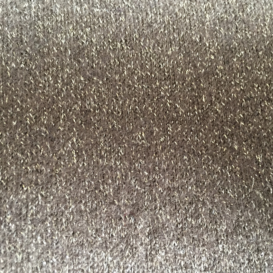 粗纺 毛涤针织金属丝亮丝面料 针织毛料