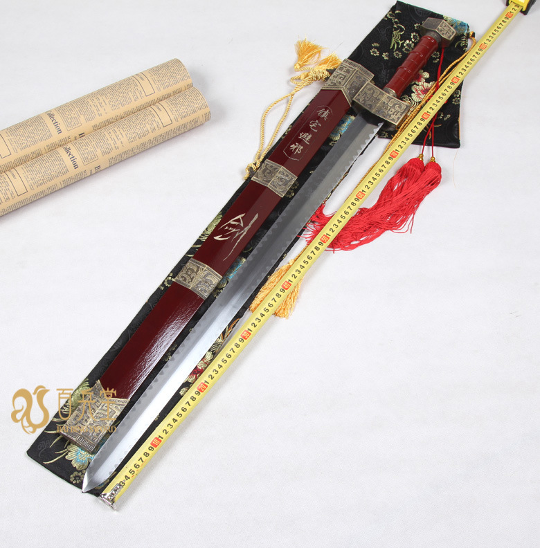 宝剑 红色油漆碳钢镇宅宝剑 礼品剑批发零售一件代发未开刃