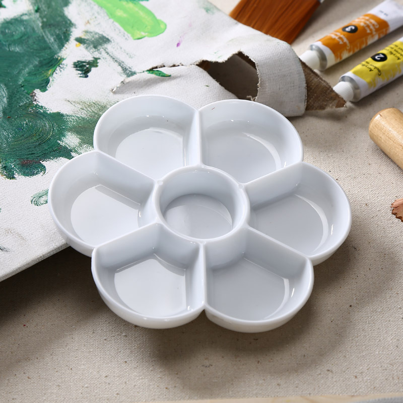 博格利诺 7格调色盘 梅花调色碟 国画丙烯水粉水彩纺织颜料调色