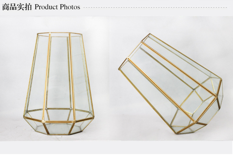厂家直销八菱形多肉植物几何体玻璃花房 生态创意花盆花器工艺品