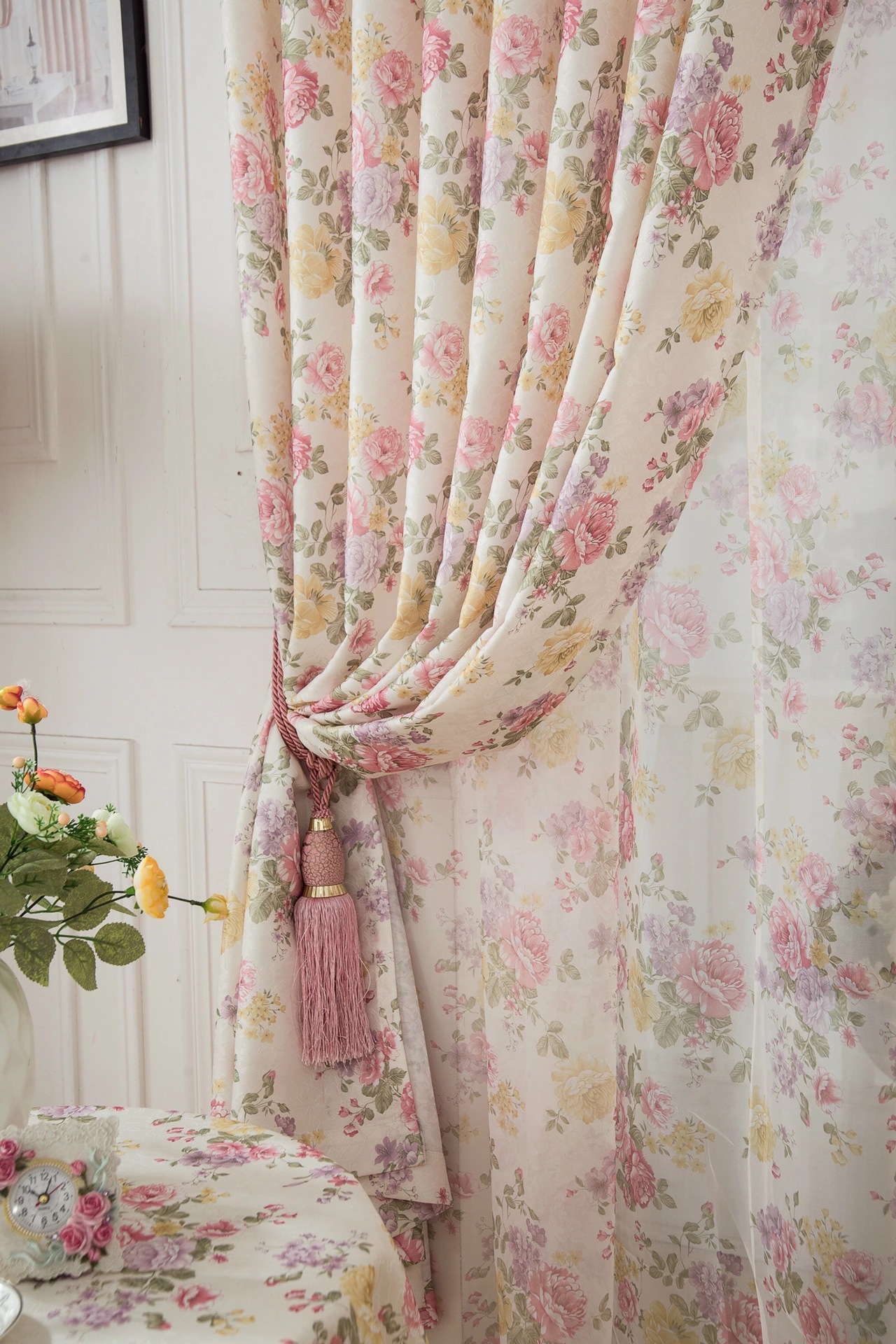 新款推荐小碎花韩式田园印花窗帘布可零剪 一件代发 厂家直销