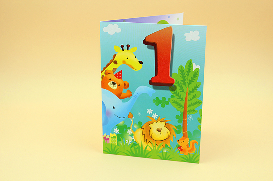 创意贺卡通卡祝福卡生日卡万用通用卡1至10岁卡厂家直销批发