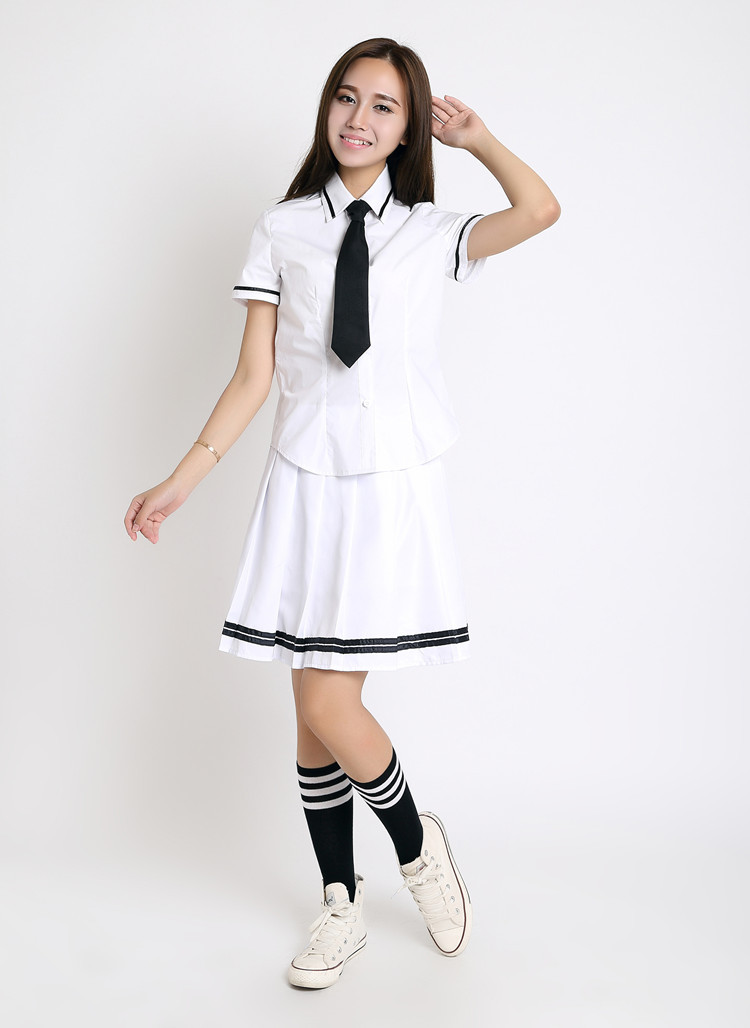 新款初高中校服英伦学院风休闲套装班服校服制服工作服短袖女装