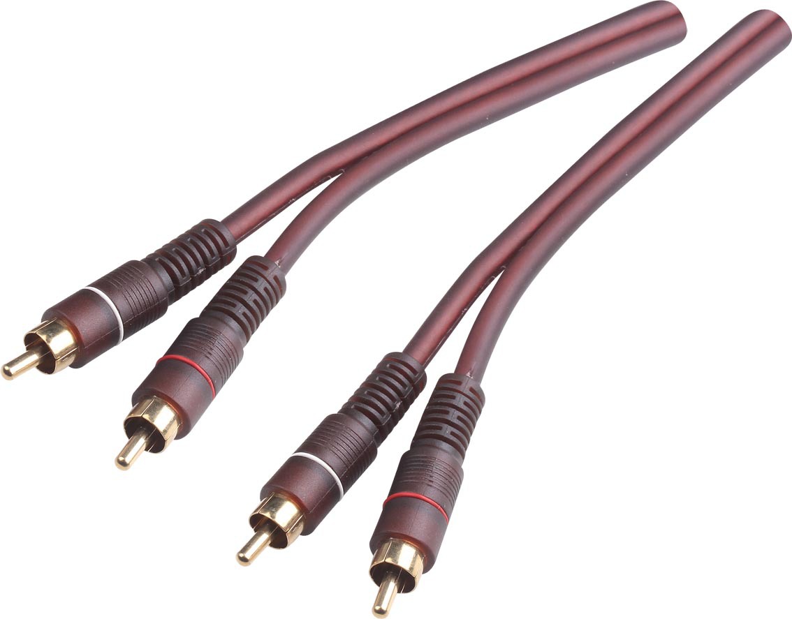 纳玄歌tv201 2rca红白双莲花头音频信号线二对二接音响功放