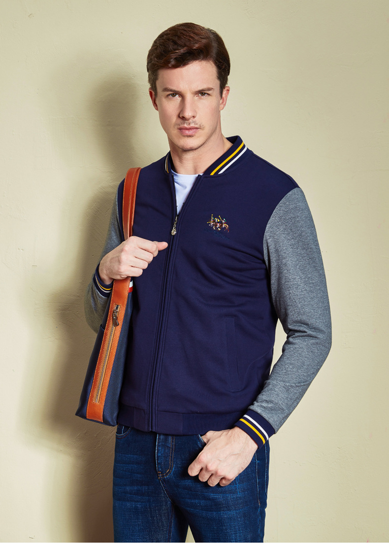 美国皇家保罗2016秋季夹克男青年外套 新款棒球领绣标纯棉.