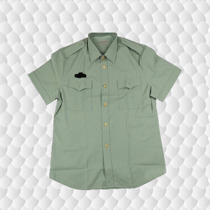 迷彩铺 新式军绿色夏季短款t恤衬衫军训保安男士夏常服短衬衣正品