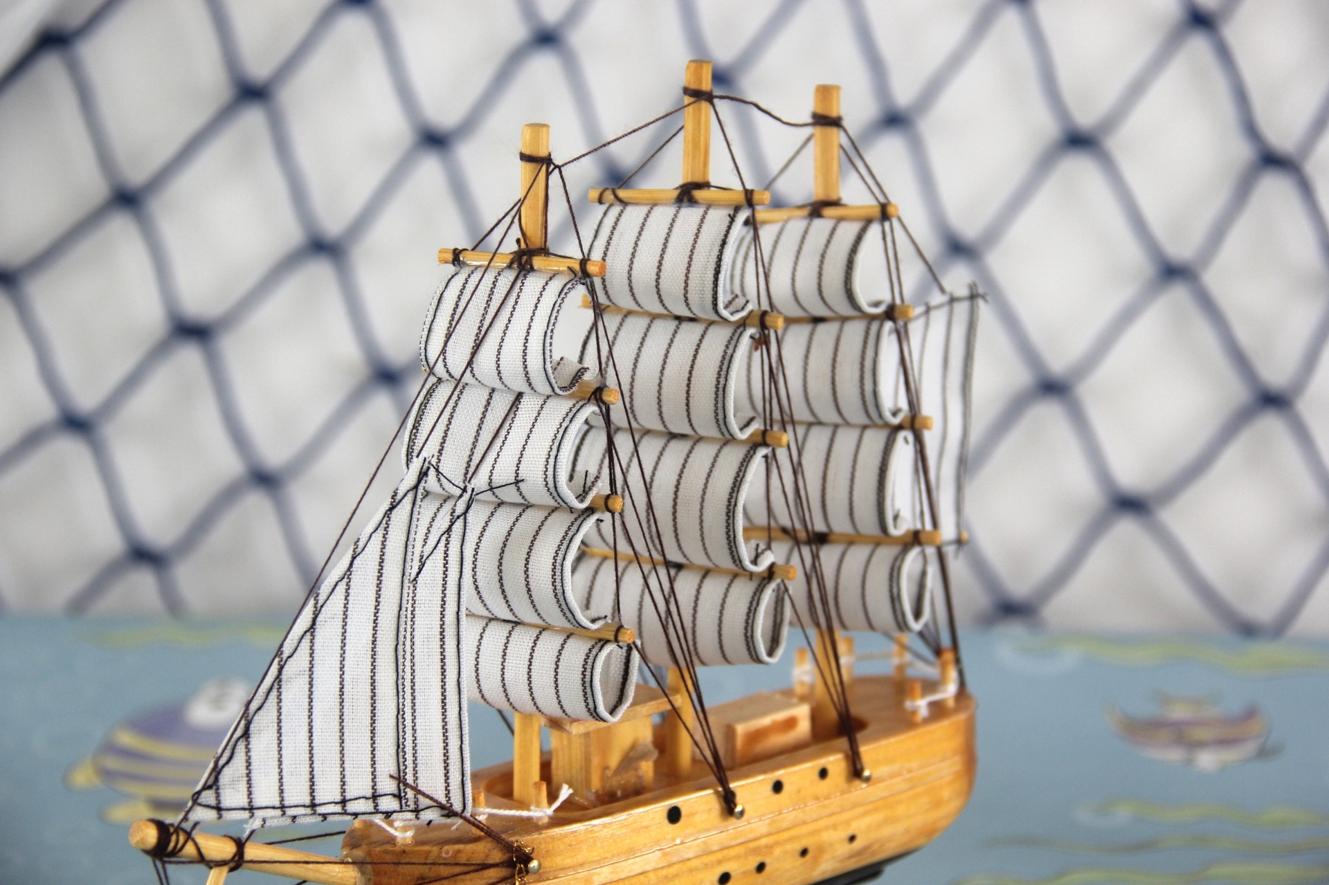 纯手工木质帆船 创意小工艺品 精美家居办公装饰摆件时尚木质工艺