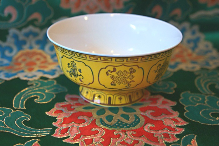 藏式陶瓷釉中彩佛教弟子饭碗活佛用八吉祥碗酥油茶碗新款