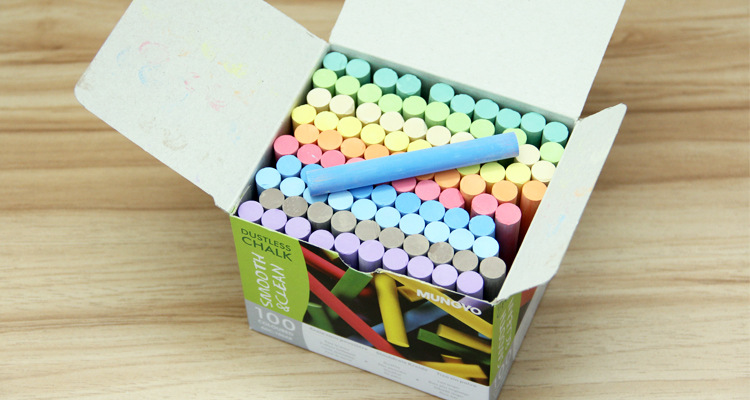 韩国mungyo 彩色无尘无毒粉笔 100支装彩色粉笔 盟友儿童无尘粉笔 - 