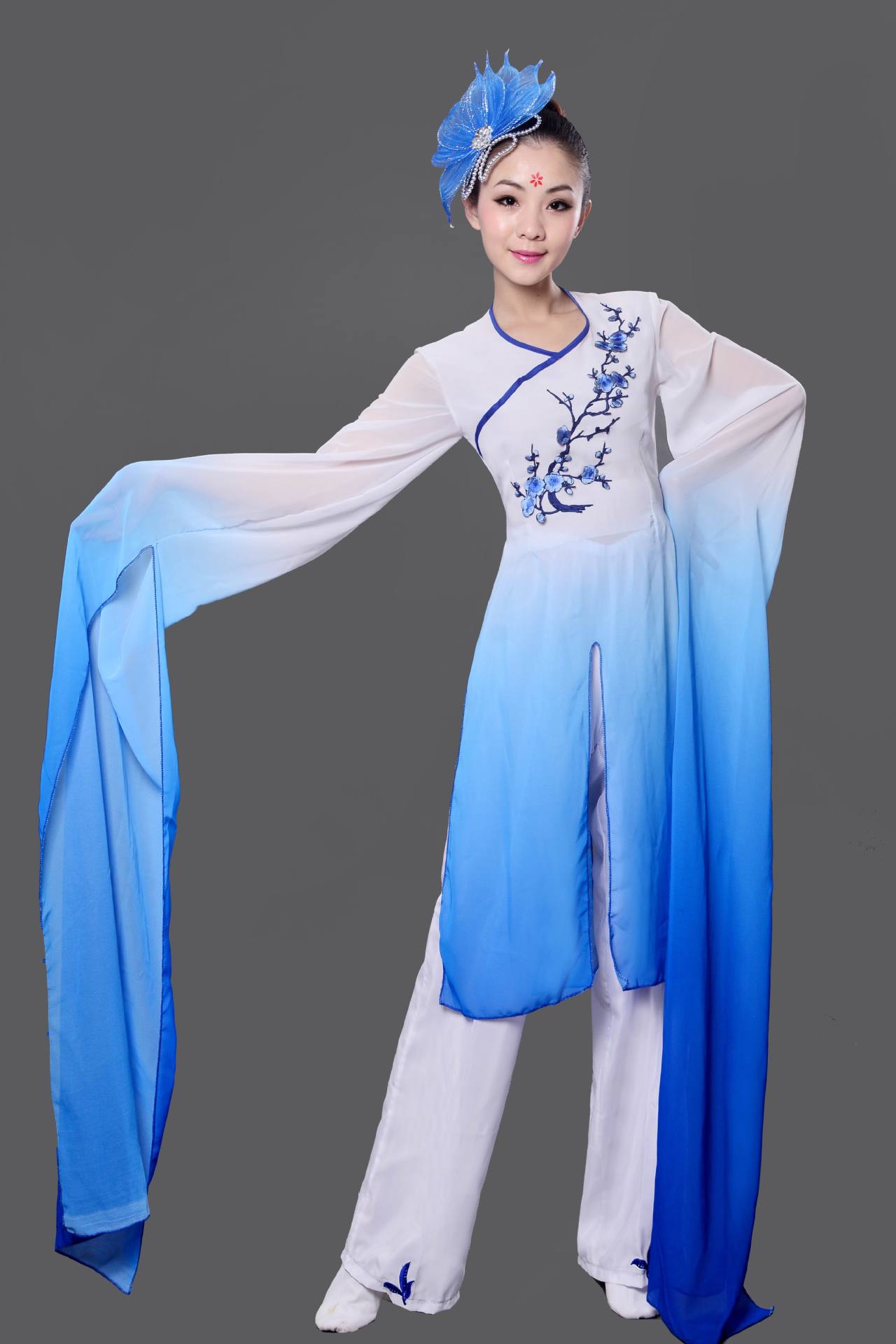 2018新款采薇舞蹈服装水袖演出服嫦娥奔月古典舞蹈舞台装女装成人