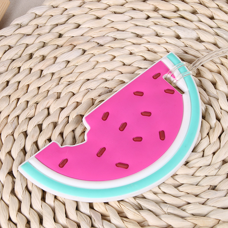 厂家现货批发创意pvc软胶行李牌韩版西瓜行李吊牌硅胶 登机.