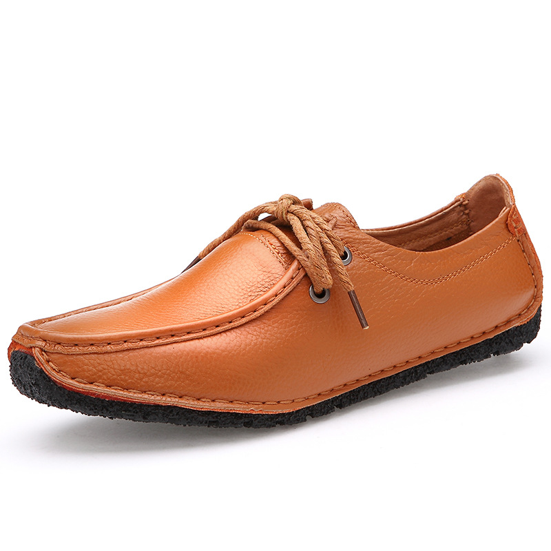 春夏季低帮真皮头层牛皮豆豆鞋男士潮流新款韩版休闲鞋圆头驾车鞋