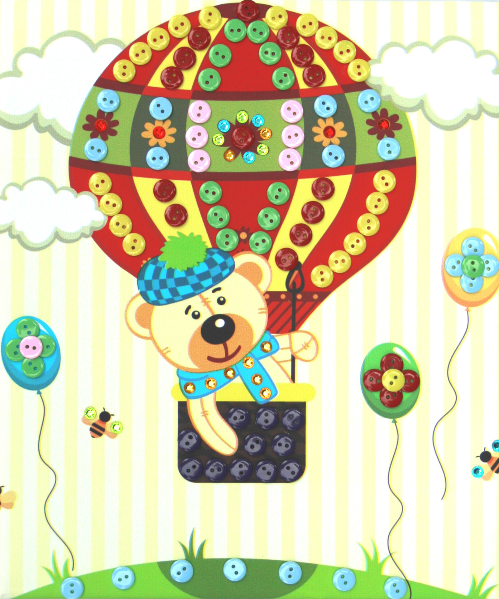 相框纽扣画 扣子画材料包幼儿园儿童手工制作diy黏贴画