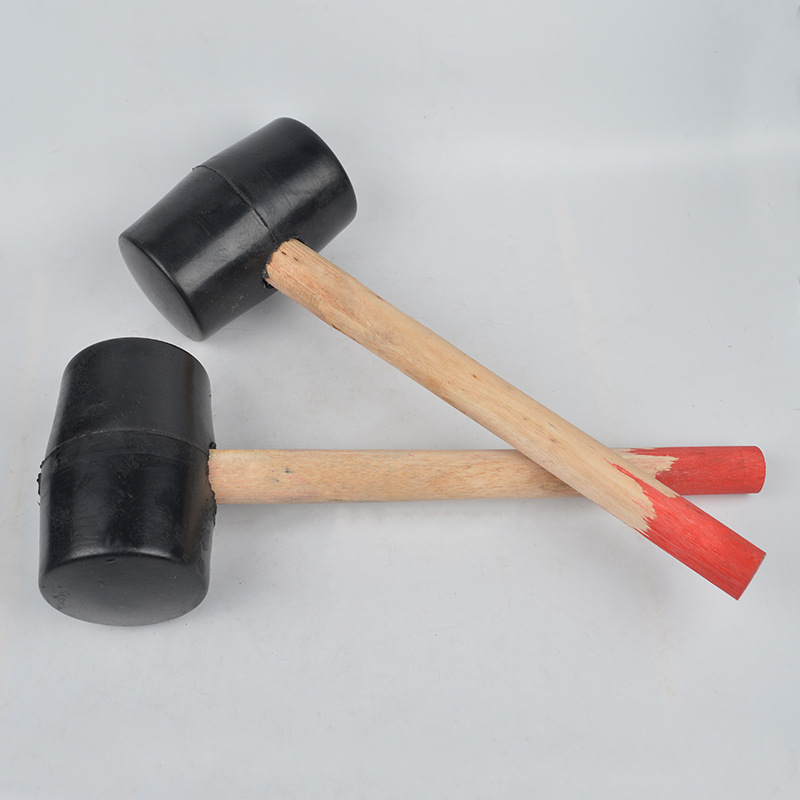 现货批发 黑色熔铸橡胶皮锤 黑皮锤瓷砖地板安装橡胶锤 防震防爆