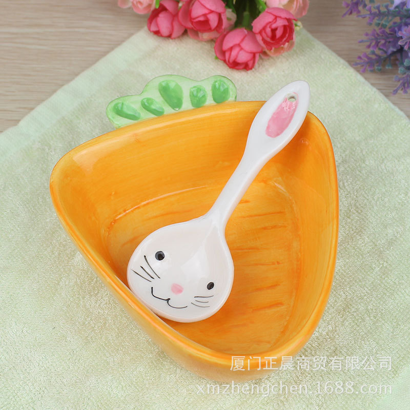 Wholesale Creative Carrot Ceramic Bowl Vegetable and Fruit Snack Bowl Cute Dessert Bowl Children's Small Bowl Cartoon Tableware