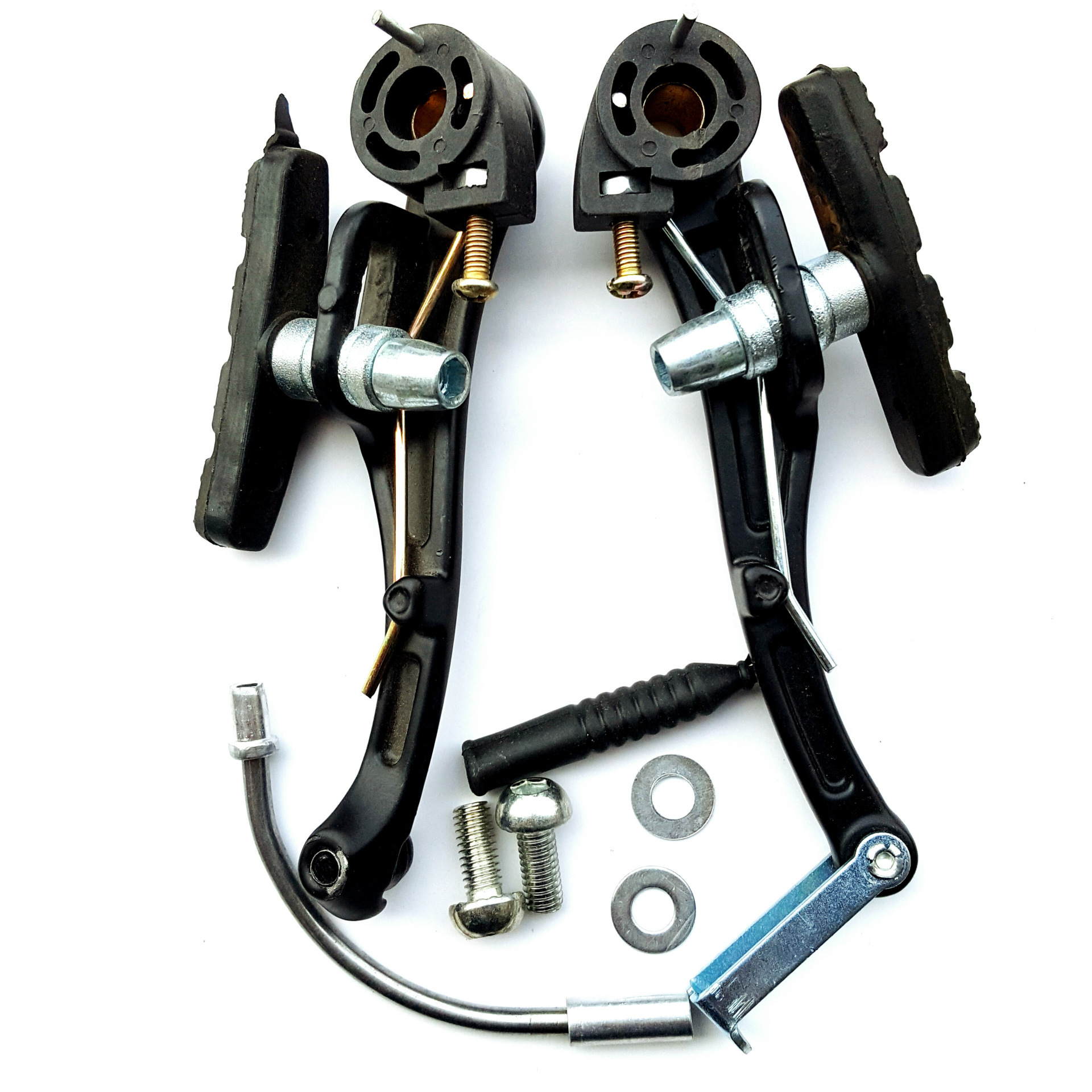 山地自行车器全v刹车夹器铝合金刹器黑色本色一轮骑行配件