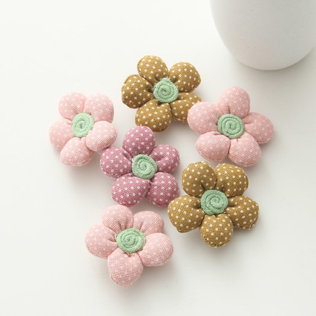 日单森女百搭花朵造型胸针 甜美学生布艺手工小花别针 童装配饰品