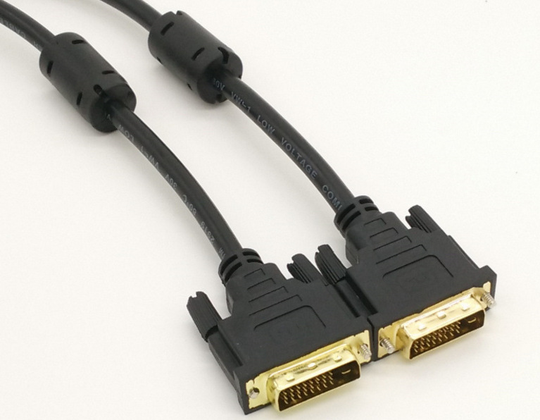 工厂直销dvi 24 1电脑显示器高清线dvi全铜数据连接线双磁环1.5米