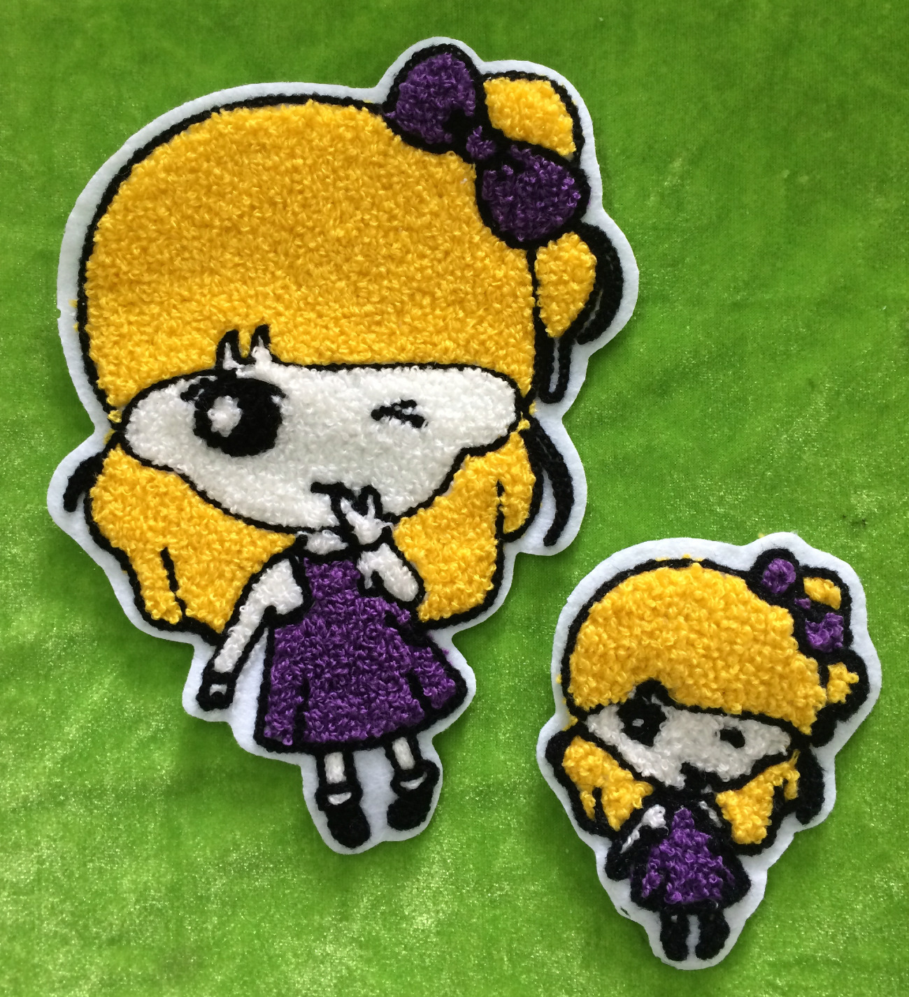 小女孩毛巾绣贴布厂家直销批发服装辅料diy手工缝制来样定制