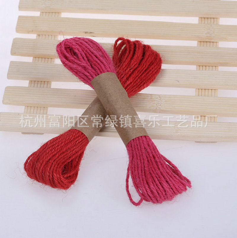 Hemp Rope DIY Accessories Gift Packaging Rope Grid Photo Wall Tag Binding Rope Woven Colored Hemp Rope 3