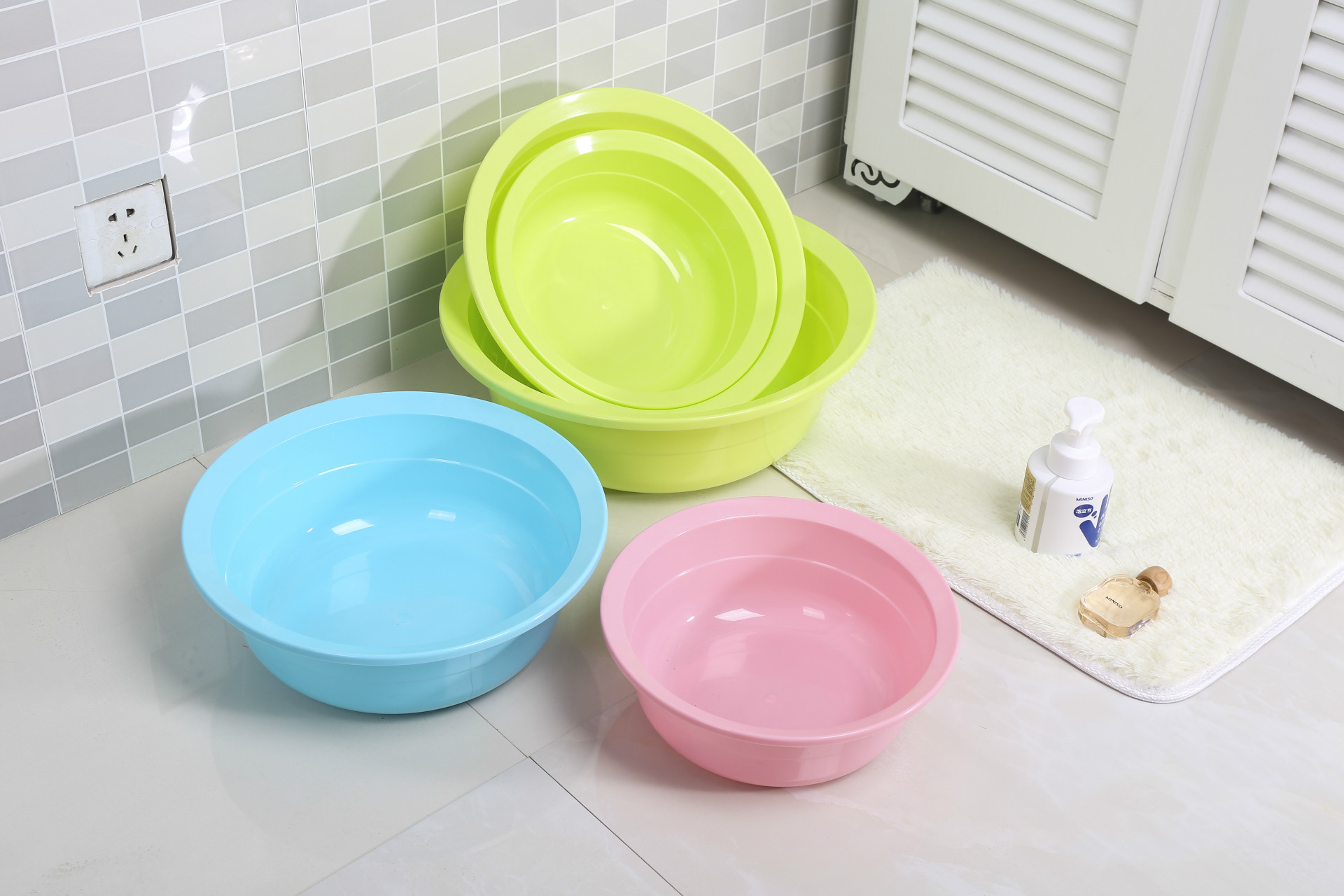 加厚塑料洗脸盆厨房洗菜盆洗衣服脸盆特大号中号小号