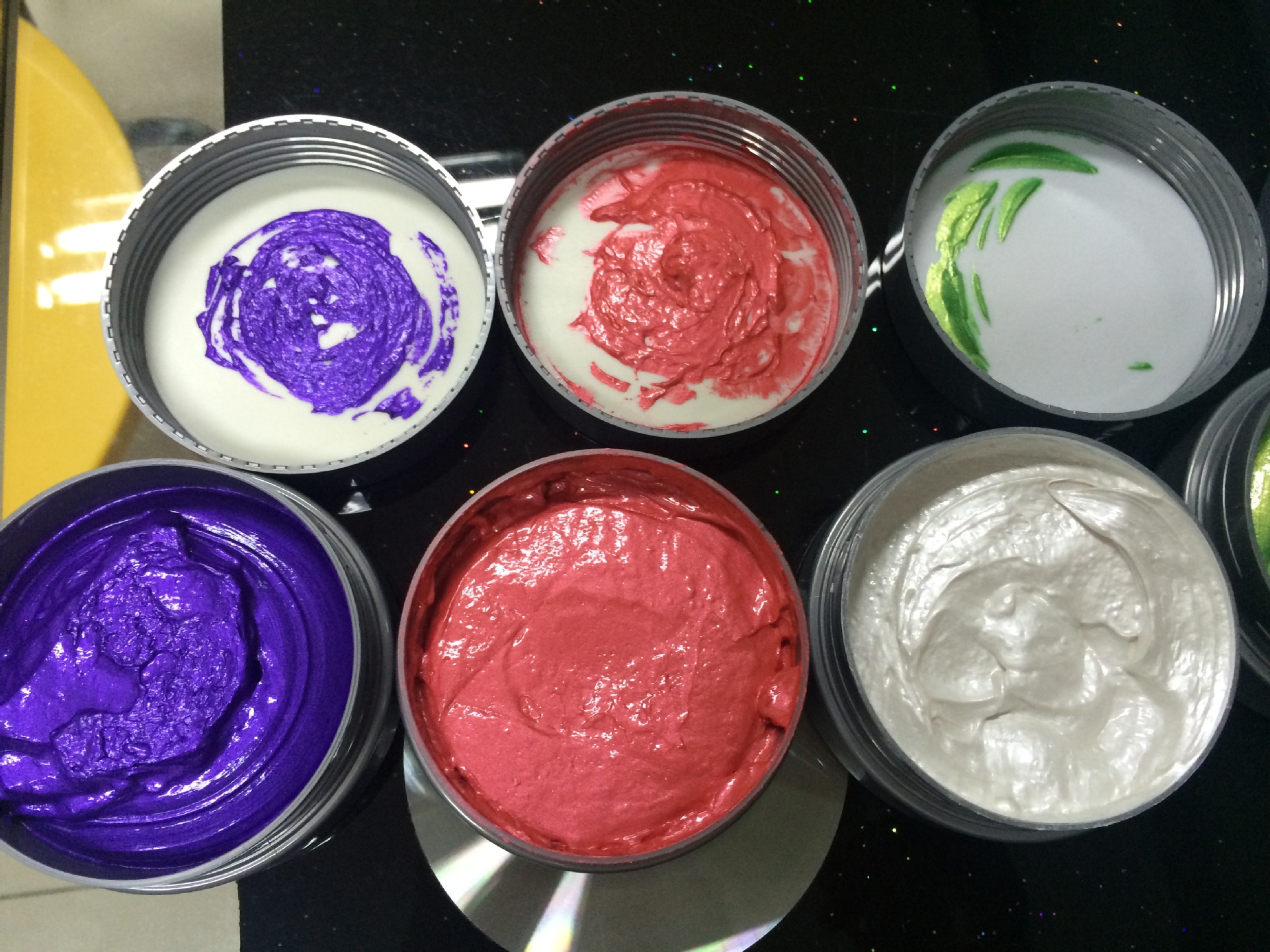 韩国正品发泥奶奶灰彩色发蜡一次性色彩造型发泥六色可选厂家直销