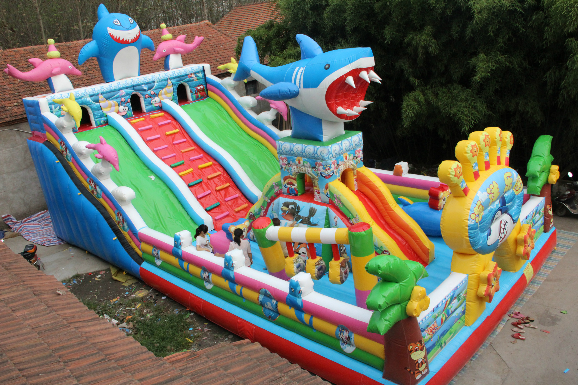 海底世界充气大滑梯充气城堡组合儿童大型充气城堡大滑梯乐园