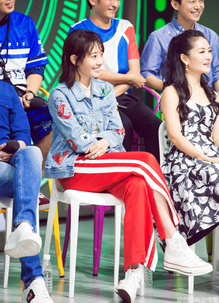 清仓春夏新款李小璐白百合同款红色休闲长裤宽松运动裤