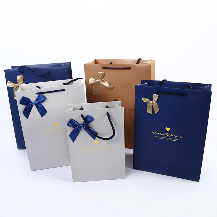 情人节蝴蝶结高档礼品袋纸袋竖版商务回礼袋 生日礼物袋 送朋友
