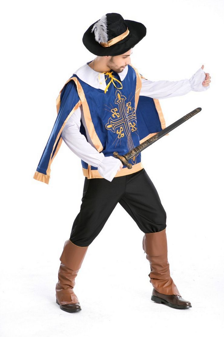 万圣节男款制服 击剑师 角色扮演服 角斗士舞台装 出口游戏制服