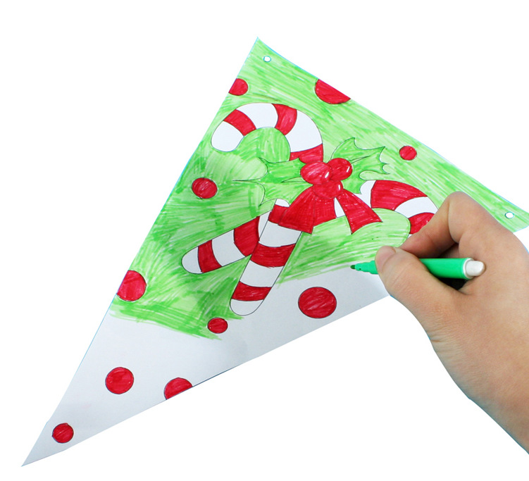 定制圣诞三角旗 儿童手工益智玩具 圣诞装饰品