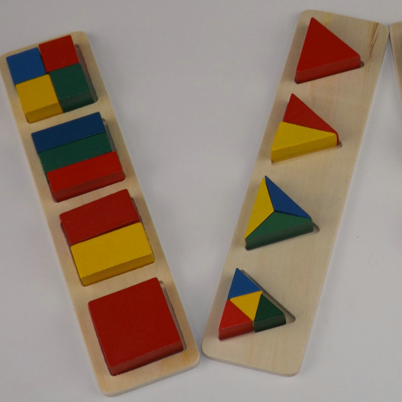 四套装几何形状板启蒙积木 拼装木制宝宝玩具 儿童拼图拼板批发