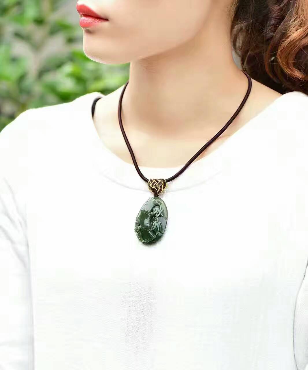 天然碧玉吊坠吊坠3款步步高升和吉祥富贵及鼠来宝