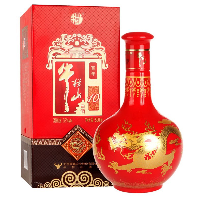 牛栏山红10年38度百年500ml二锅头批发白酒包邮