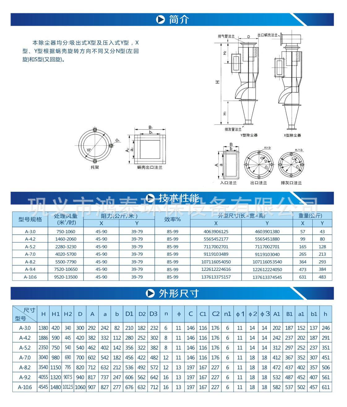 旋风布袋除尘器 工业用陶瓷多管旋风除尘器 环保高效旋风除尘设备
