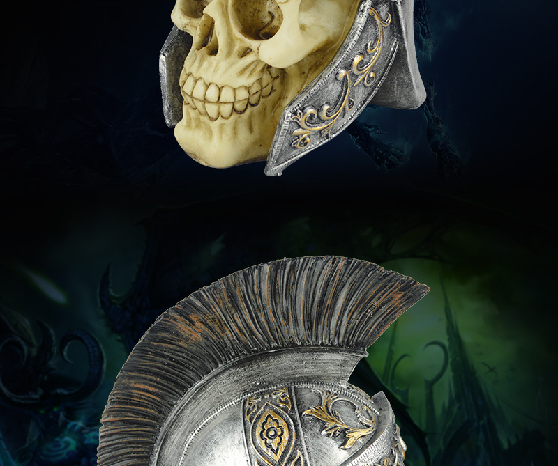 万圣节新款头骨模型古罗马战士头箍戴帽子头盔骷髅头整蛊搞怪