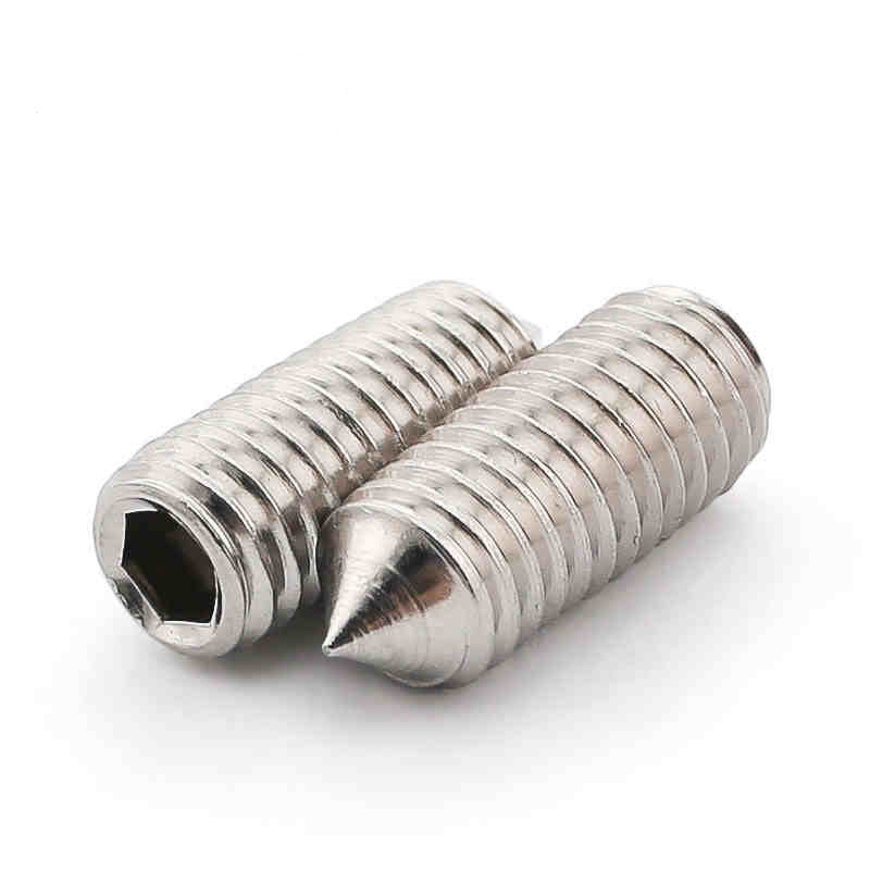 内六角不锈钢304尖头定位机米螺丝din914 gb78无头锥端紧定螺钉-电池