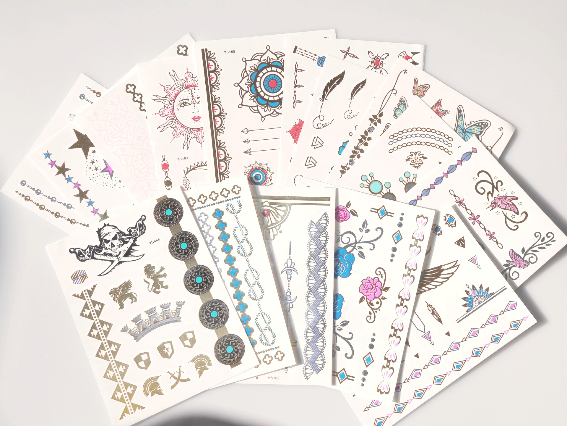 韩版清新纹身贴纸防水多功能贴纸纹身贴情迷黑白单色纹身