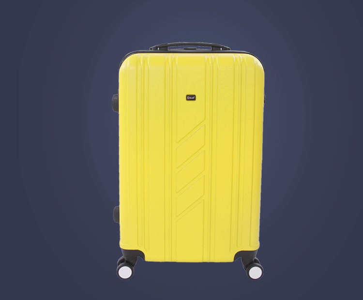 玉山行李箱abs拉杆箱 万向轮 20寸24寸黄色旅行箱 女生密码商务箱
