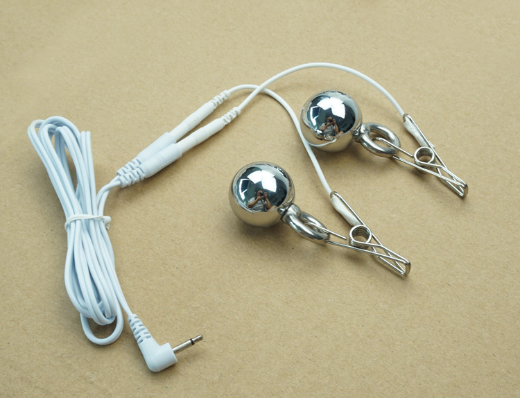 电击情趣用品乳夹阴唇夹阴帝刺激重物铁球虐阴虐乳夹成人自慰刑具