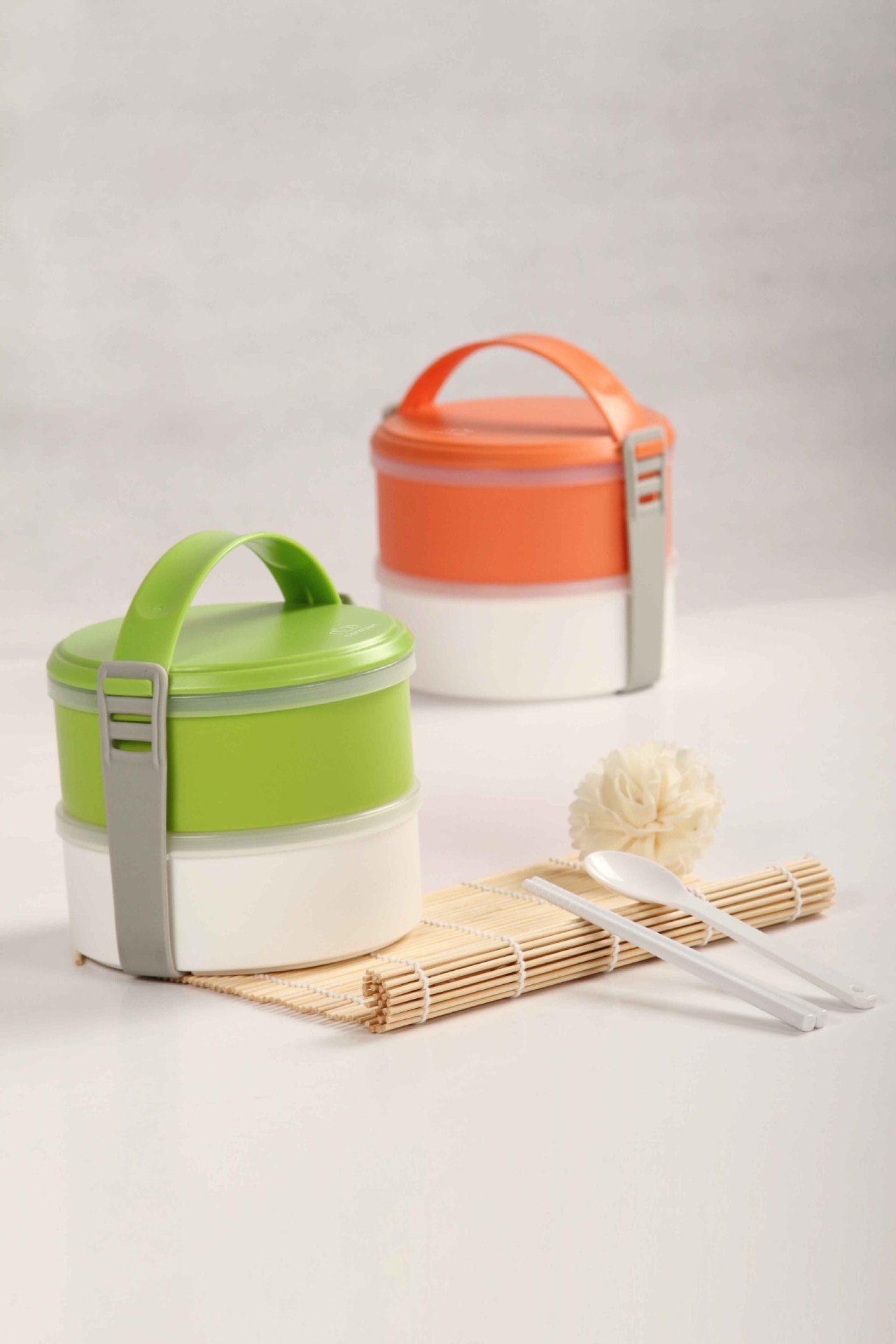 精品时尚双层饭盒中式手提便当盒微波炉专用带盖简约保鲜盒保温盒