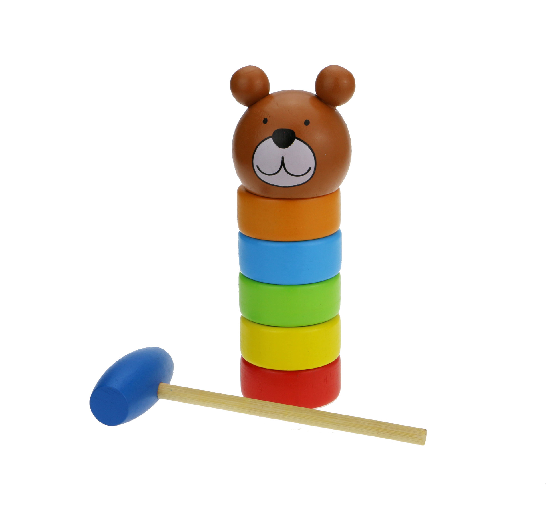 积木敲打木制木质婴幼儿彩虹叠叠塔游戏科教儿童小游戏玩具
