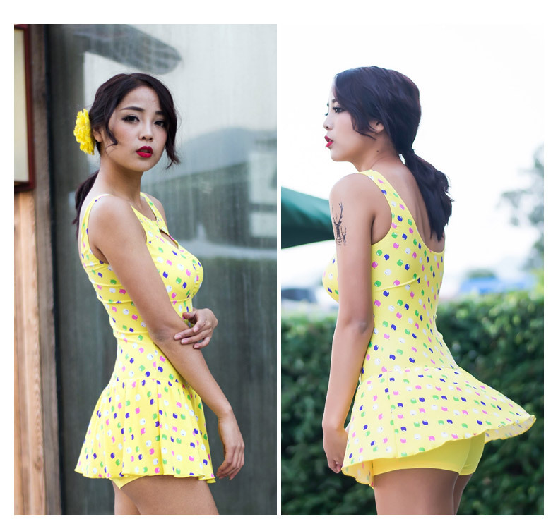 飘浪豪族连体裙式游泳装p16119