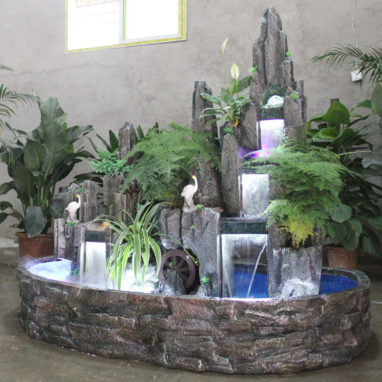 大型假山流水喷泉盆景室内山水景观石头阳台鱼缸客厅庭院落地摆.