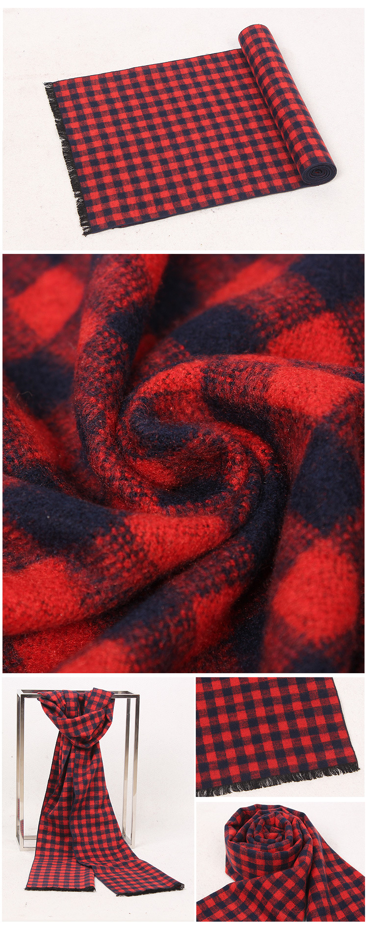 2019秋冬男士桑蚕丝围巾正品男商务休闲真丝拉绒英伦风保暖围脖