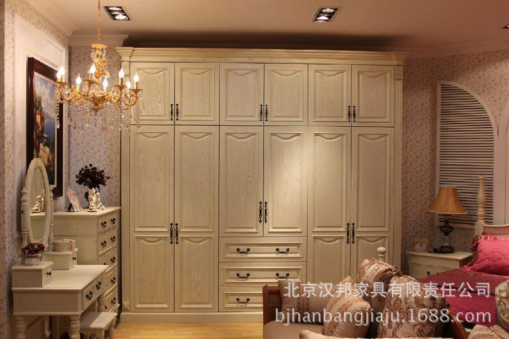 汉邦家具欧式衣柜卧室家具定制加工实木衣柜
