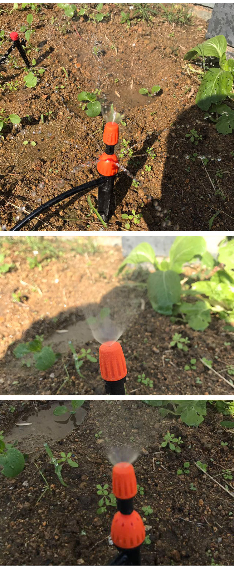 绿润微喷雾化单嘴出口喷头可调关闭雾化降温加湿地插吊挂橘色喷