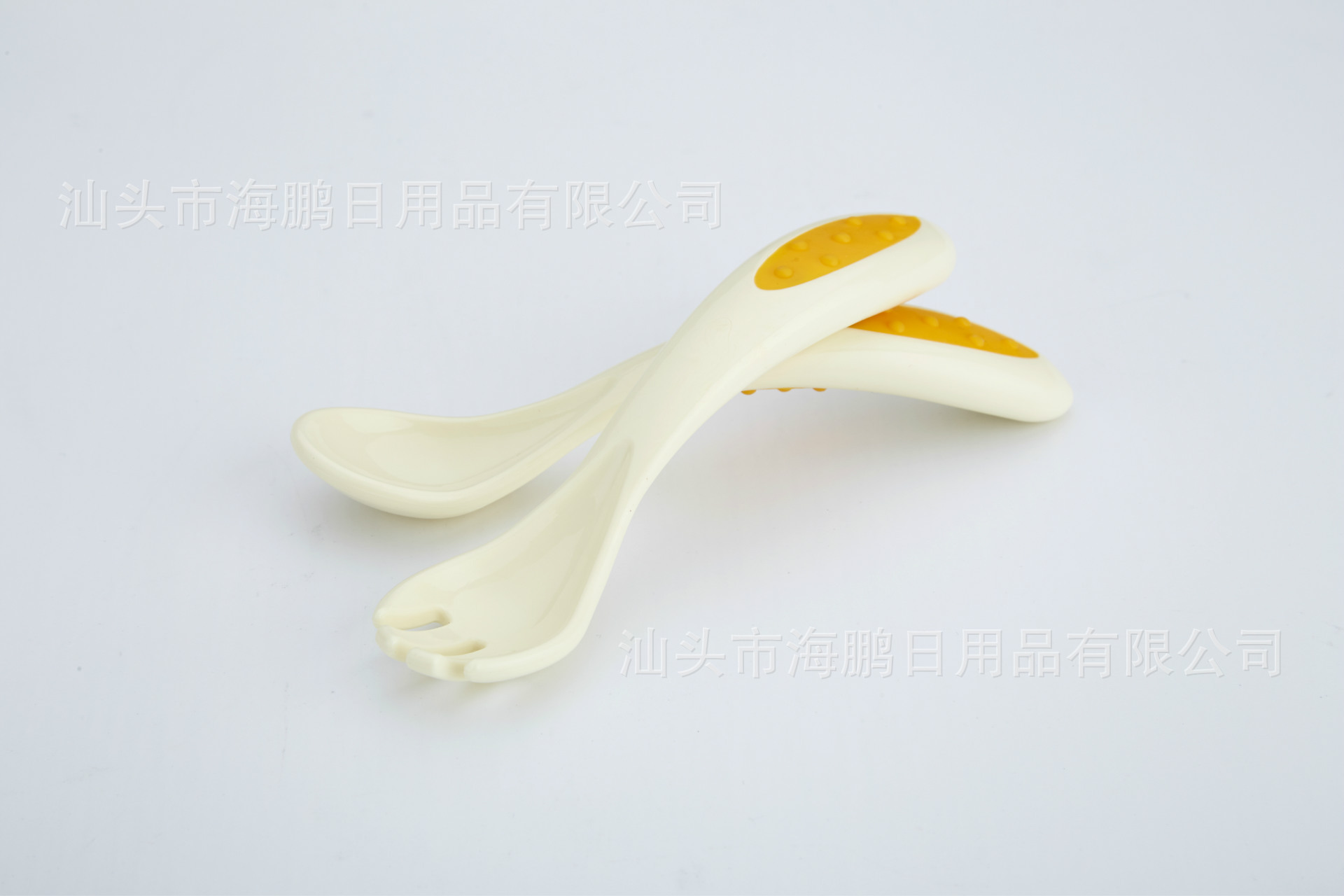 新款环保食品餐具套餐 pp汤勺卡通塑胶 塑料勺子叉子两支装吸塑
