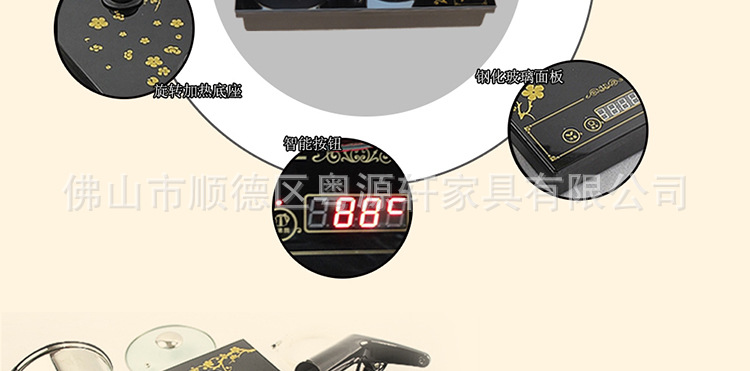 实木茶几 橡胶木功夫桌 实木功夫茶几 仿古家具纯实木茶台J19